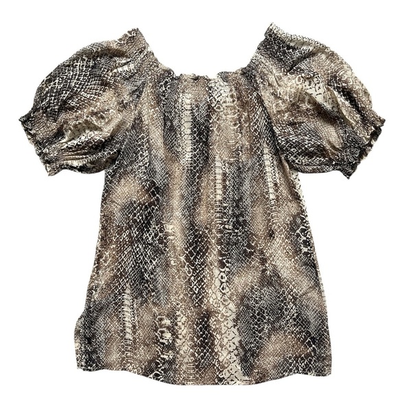 Lauren Ralph Lauren Snakeskin Print 100% Silk Blouse - Picture 3 of 3
